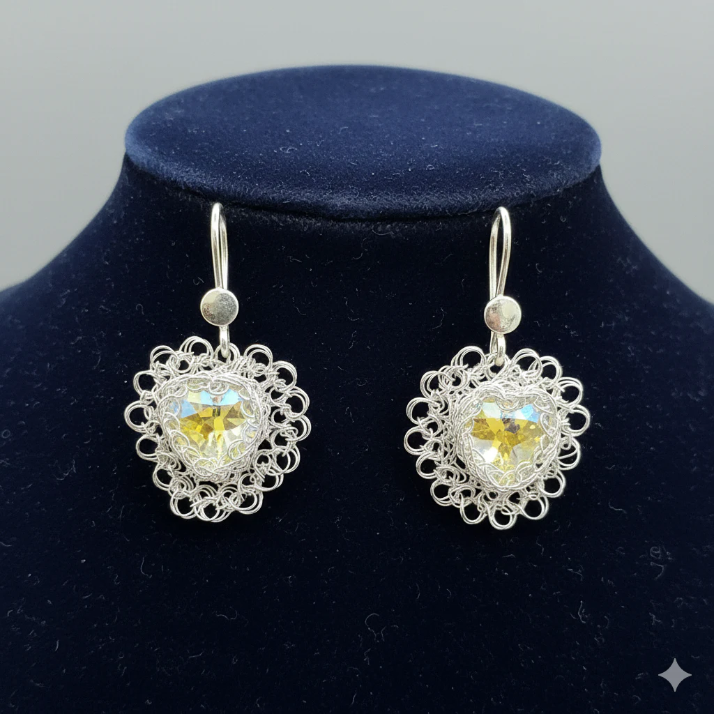Aretes Corazón Abierto Swarovski Modelo 1