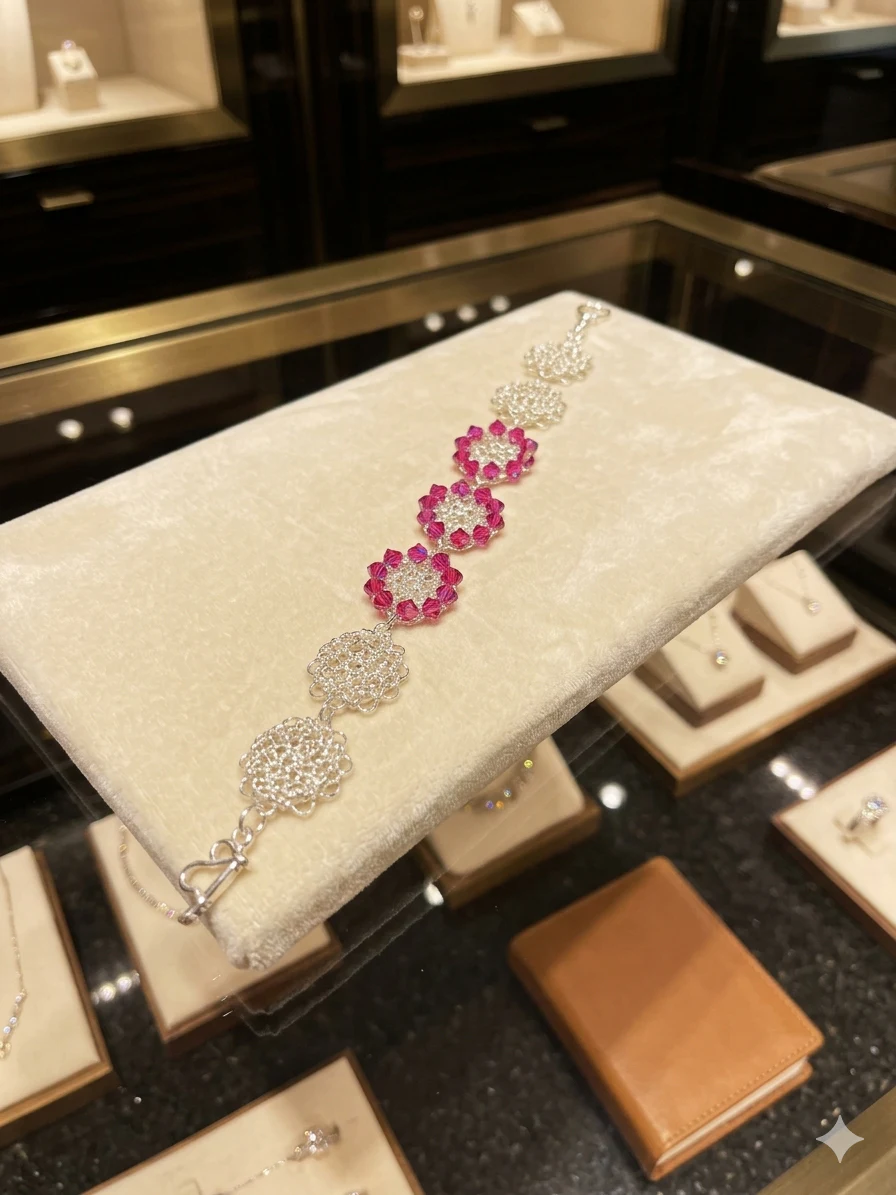 Pulsera Rombo Swarovski Rosado